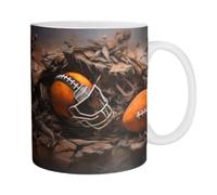 Wawiawu Tasse à ovale en céramique Motif football américain | Tasse à café cool pour café, thé, lait, jus de fruits 36