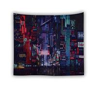 WAXB Tapisserie Architecture Nuit Ville Tapisserie Tenture Murale Chambre Fond Décor Hippie Tapisserie Tapis Muraux Couvre-Lit Tapisserie Psychédélique