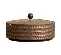Wayfadacc Grand Cendrier Créatif en Céramique avec Couvercle, Forme Ronde, Texture Martelée, Porte-cendres pour Décoration de Bureau, Maison, Maison de Thé, Cendrier de Bureau