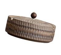 Wayfadacc Grand Cendrier Créatif en Céramique avec Couvercle, Forme Ronde, Texture Martelée, Porte-cendres pour Décoration de Bureau, Maison, Maison de Thé, Cendrier de Bureau