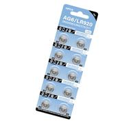 Wayfadacc Lot de 10 piles bouton alcalines AG6 1,55 V 32 mAh SR920SW SR69 SR921 LR920SW 280-31 V371 pour montre jouet