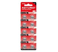 Wayfadacc Lot de 10 piles bouton alcalines AG7 1,55 V 26 mAh LR57 LR927 395 SR927W SR57 SR927 pour montre jouet