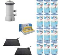 WAYS - Entretien de piscine - 2x chauffage de piscine & pompe de filtration 2271 L/u & 12 filtres type A & brosse à récurer WAYS