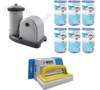 WAYS - Entretien de piscine - Pompe de filtration 5678 L/u & 6 filtres type A & brosse à récurer WAYS