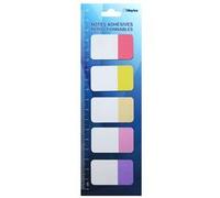 WAYTEX 100 Marque-page papier autocollants grand format 5 couleurs 5 blocs de 20 feuillets bicolores 42 x 25 mm adhésifs repositionnables