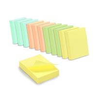 Set de 1200 Notes repositionnables Waytex 4 Couleurs Pastel assorties Petit format 3,7x5 cm Pack de 12 mini blocs de 100 notes Jaune pastel, Rose pastel, Vert pastel, Bleu pastel G