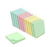 WAYTEX 1200 Notes Autocollantes Repositionnables Couleurs Pastel assorties 12 Blocs de 100 Feuilles 75 x 75 mm - Jaune Bleu Rose Vert