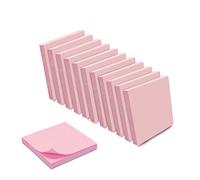 WAYTEX 1200 Notes autocollantes repositionnables Rose Pastel 12 blocs de 100 feuilles 75 x 75 mm carré