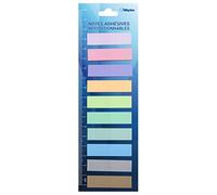 WAYTEX 200 Marque-pages adhésifs repositionnables plastifiés 10 couleurs soit 10 mini blocs de 20 sticky notes couleurs pastels 45 x 12 mm