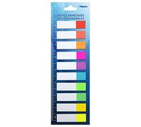 WAYTEX 200 Marque-pages papier autocollants 10 couleurs néon 10 mini blocs de 20 feuillets bicolores 45 x 12 mm adhésifs repositionnables