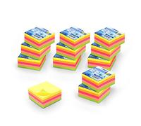 3000 Notes Autocollantes Repositionnables Multi Couleurs Néons 12 Mini Bloc 250 Feuilles 5 X 5 Cm