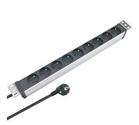 Bandeau alu 9 prises 19'' cordon 1.80m, fixations orientables