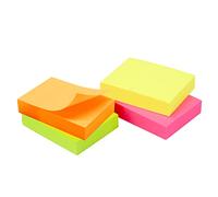 WAYTEX 400 Notes autocollantes repositionnables couleurs Néon 4 blocs de 100 feuilles 3,75 x 5 cm sens vertical