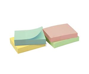 WAYTEX 400 Notes autocollantes repositionnables couleurs pastel 4 blocs de 100 feuilles 3,75 x 5 cm sens vertical