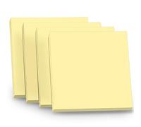 WAYTEX 400 Notes Autocollantes Repositionnables Lot de 4 blocs de 100 Sticky Notes Carrées 75 x 75 mm Jaune pastel