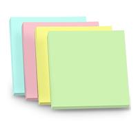 WAYTEX 400 Notes Autocollantes Repositionnables Lot de 4 blocs de 100 Sticky Notes Carrées 75 x 75 mm 4 Couleurs Pastel