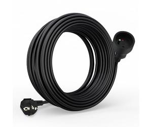 Waytex 51022 Prolongateur électrique Longueur 10,00m, Câble 3x1.5mm2, Prises 16A Europe 2P+T avec Sécurité Enfant, certifié CE NF, Noire