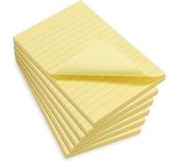 Waytex - 6 Blocs de 100 notes autocollantes lignées format A6 Jaune Jaune G