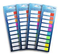 WAYTEX 800 Marque-pages papier adhésifs repositionnables 10 couleurs néon soit 4 packs de 10 mini blocs de 20 feuillets bicolores 45 x 12 mm