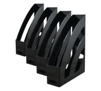 Waytex 931060 Porte Revues A4 Organiseur Vertical de Bureau matière Plastique rigide - Noir (Lot de 4)