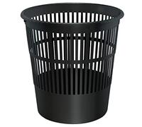 Waytex 931070 Poubelle de bureau noir - Corbeille à papier en plastique ajouré pour bureau, chambre- Contenance 16L - Couleur Noir