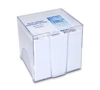 Bloc mémo Waytex 931150 700 notes blanches 9 x 9 cm avec support plastique transparent Blanc G