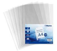 Waytex 931304 Pochettes Perforées A4 Transparentes Grainées 50 microns - Paquet de 100