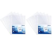 Waytex 931307 Pochettes Perforées A4 Transparentes Lisses 70 microns - Paquet de 100 (Lot de 2)