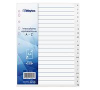 WAYTEX 931346 Intercalaires Alphabétiques A4 21 Touches avec Lettres Imprimées de A à Z en Polypropylène Blanc