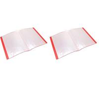 WAYTEX 931422 Protège Documents A4 80 Vues 40 Pochettes Couverture Polypro Rouge (Lot de 2)