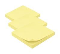 WAYTEX 931642 Notes autocollantes bloc de 100 feuilles jaunes carrées 75 x 75 mm adhésives repositionnables (Lot de 3)