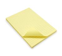 WAYTEX 931685 100 Notes adhésives A5 avec lignes Bloc de 100 Feuilles autocollantes repositionnables Grand format 15 x 21 cm - Couleur jaune pastel