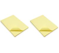 WAYTEX 931685 100 Notes adhésives A5 avec lignes Bloc de 100 Feuilles autocollantes repositionnables Grand format 15 x 21 cm - Couleur jaune pastel (Lot de 2)
