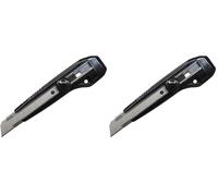WAYTEX A37927 Cutter 18mm avec Blocage de Lame à Molette Guide lame métal et 3 Lames Sécables incluses pour Pro et Particuliers (Lot de 2)