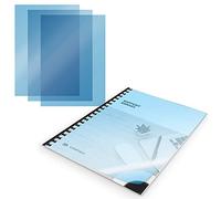 Waytex A78241B Couverture de Reliure A4 Transparentes en PVC 200 microns Pack de 100 Bleu transparent