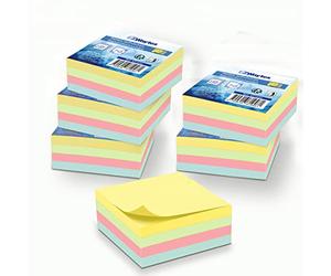 WAYTEX A931652C6 1920 Notes autocollantes Pack de 6 blocs de 320 feuilles couleurs pastels carré 75x75 mm adhésives repositionnables