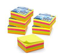 WAYTEX A931653C6 1920 Notes autocollantes Pack de 6 blocs de 320 feuilles couleurs néon carré 75x75 mm adhésives repositionnables