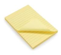 Waytex - Bloc de 100 notes autocollantes A6 - lignées repositionnables - Jaune pastel