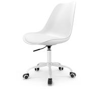Waytex Chaise de Bureau Scandinave à roulettes Hauteur Réglable Blanc…