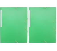 Waytex Chemise à Elastiques 3 Rabats Polypro 4,5/10e Souple et Opaque A4 - Vert (Lot de 2)