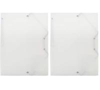 Waytex Chemise à Elastiques 3 Rabats Polypro 4,5/10e Souple et Semi Transparent A4 - Incolore (Lot de 2)
