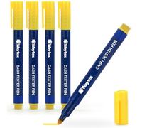 Waytex Lot de 5 Feutres Détecteurs de Faux Billets Facile et Rapide, Stylos Vérificateurs de Billets de banque, Testeurs euros et toutes monnaies