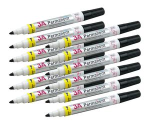 Waytex Marqueurs permanents pointe ogive 2 mm - Noir Pack de 12