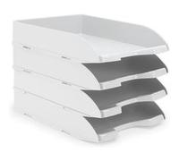 Waytex Pack de 4 Corbeilles à Courrier A4 Plastique Opaque Blanc Blanc opaque G