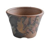 Wazakura Banko Series Petit pot à bonsaï arrondi en céramique fait à la main avec trou de drainage, fabriqué au Japon, pour jardin, entraînement, Contanaire, fleurs succulentes pour plantes