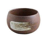 Wazakura Banko Series Pot à bonsaï en céramique fait à la main 98 mm Fabriqué au Japon, petit pot de jardin, vase à fleurs, mini bol à cactus et succulents (brosse blanche)