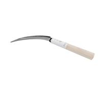 Wazakura Faucille Japonaise à Dents de Scie 35 cm, Lame Acier Haut Carbone | Faucille de 100 g à manche en peuplier pour couper herbes, racines et mauvaises herbes au potager et dans les massifs