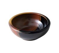 Wazakura Petit Vase Rond Émaillé Ikebana Fabriqué au Japon, Fournitures de Poterie pour Arrangements Floraux Peints à la Main, Noir et Rouge Brique, Minoyaki Series