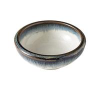 Wazakura Petit Vase Rond Émaillé Ikebana Fabriqué au Japon pour Arrangement Floral, Peint à la Main, Blanc et Bleu Minoyaki Series