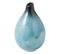 Wazakura Soliflore Goutte Bleue 200 ML, Petit Vase en Céramique Mino, Japon | Vase de 87 x 123 mm, 207 g, pour une ou deux fleurs fraîches ou séchées, décoration zen, fabriqué au Japon